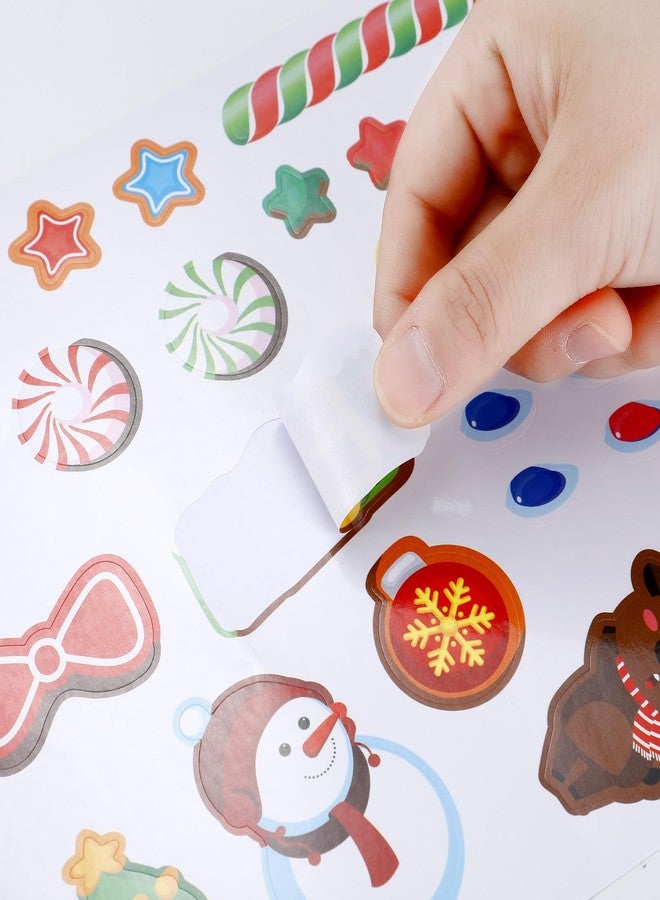 Engrowtic 30 Pcs Make a Gingerbread House Stickers Christmas Party Game Craft Activities Favor Supplies for Boys Girls DIY Make Your Own Gingerbread House Stickers 15 Finished Products(Christmas) - Image 4